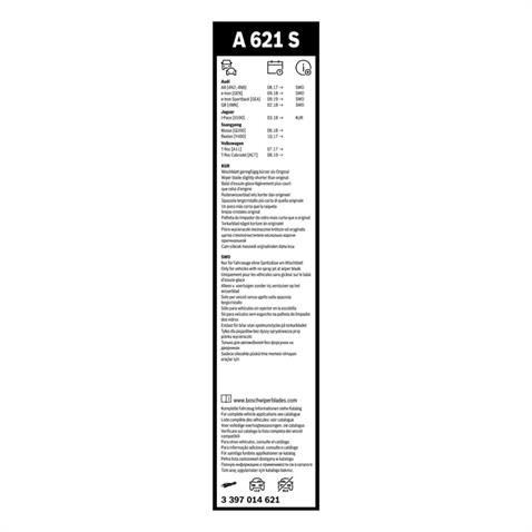 BOSCH SİLECEK SÜPÜRGESİ 650/500 MM AEROTWIN (A621S) AUDI-JAGUAR-PORSCHE-SKODA-SSANGYONG-TESLA-VW