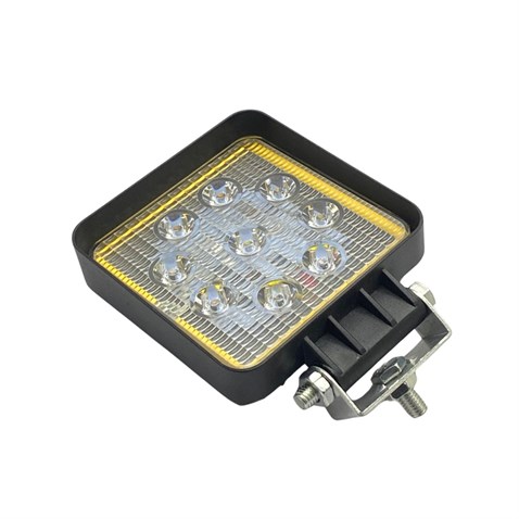 10V-48V OFF-ROAD LAMBA KARE 27W (9 LEDLİ) (FONKSİYONLU BEYAZ-SARI-GÜNDÜZ SÜRÜŞLÜ) (74*98 MM)