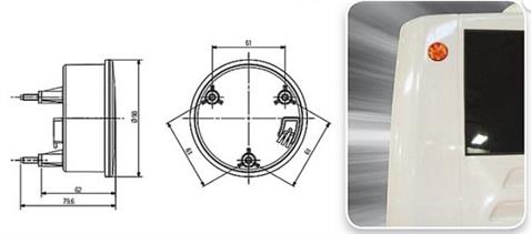 FARBA 24V PARK-SİNYAL LAMBASI 16 LEDLİ (YUVARLAK) ( 98 MM) BMC-KARSAN-TEMSA