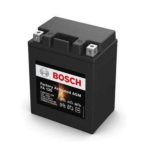 BOSCH 12V 12 AH MOTOSİKLET AKÜSÜ AGM 210 A (EN) (133*90*164) (FA125)  (YB14-A2) (YB14-B2) (TERS)