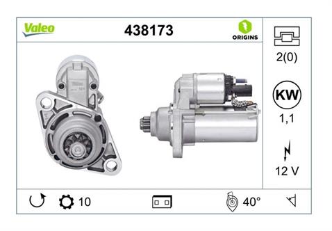 VALEO 12V MARŞ MOTORU 10 DİŞ 1 KW CCW AUDI-SEAT-SKODA-VW