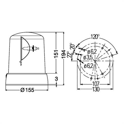 HELLA 24V DÖNER LAMBA KL 7000 F SARI (H1 AMPULLÜ)