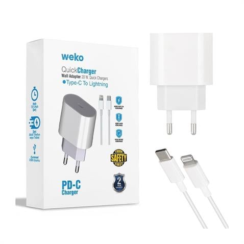 PD-C 20 WATT TYPE-C ŞARJ BAŞLIK ADAPTÖRÜ + ŞARJ KABLOSU (TYPE-C) (70 CM) IPHONE