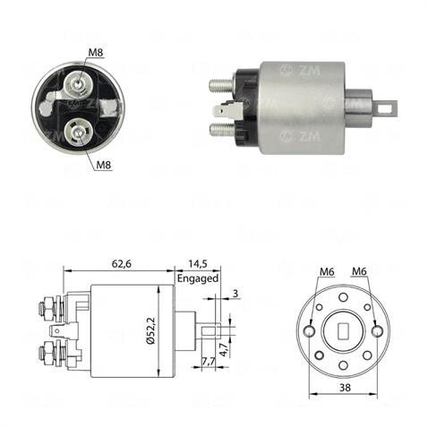 ZM 12V MARŞ OTOMATİĞİ HITACHI TİPİ FIAT-FORKLİFT-NISSAN MICRA/SUNNY-OPEL-SUBARU-YANMAR MOTOR