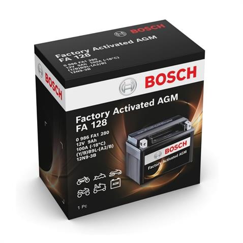 BOSCH 12V 9 AH MOTOSİKLET AKÜSÜ AGM 100 A (EN) (135*75*139) (YB9L-A2) (YB9L-B) (12N9-3B) (FA128) -/+