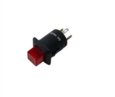 12V BUTON PLS (KALICI) (ON-OFF) (3 FİŞLİ) (12 MM) KARE 6 A KIRMIZI IŞIKLI