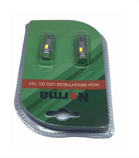 NORMA 12V DİPSİZ AMPUL T10 (6 LEDLİ) BEYAZ CB MERCEKLİ (2 AD) 