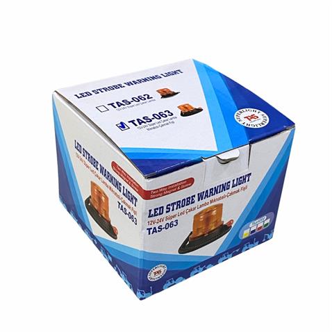 12V-24V ÇAKAR TEPE LAMBA LEDLİ MIKNATISLI ÇAKMAK FİŞLİ SARI (128*100 MM)