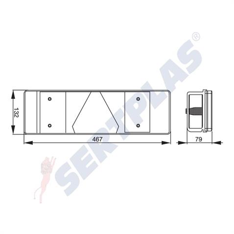 SERTPLAS STOP LAMBASI 7-FONKSİYONLU (KABLOLU) PLAKALI IVECO TIR SOL