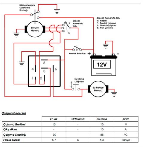 TENU 12V SİLECEK ZAMAN RÖLESİ (5+1 UÇLU) (YIKAMALI VE FASILALI) (6 SN) CHERY KIMO-PEUGEOT J9 PREMIER