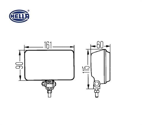 HELLA 12V SİS LAMBASI COMET FF 450 DİKDÖRTGEN (DELİCİ-SÜRÜCÜ) (DÜZ CAM) (BEYAZ) (161*90 MM) (2 AD)