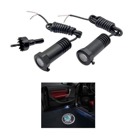 KAPI ALTI LOGO LAZER IŞIK LED 3D (SKODA) (2 AD)