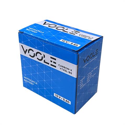VOOLE 12V 5 AH MOTOSİKLET AKÜSÜ CARBON-X (113*70*105 MM) (YTX5L-BS)