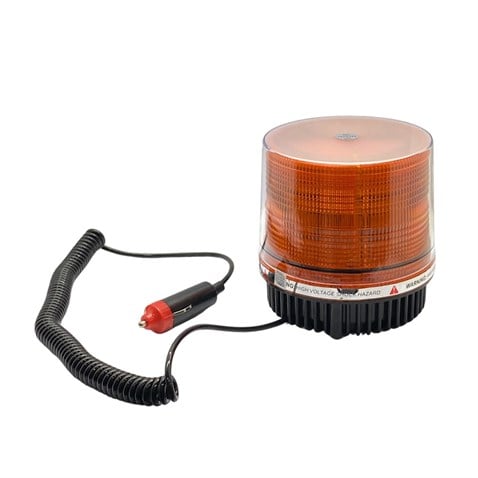 12V-24V ÇAKAR TEPE LAMBA LEDLİ MIKNATISLI ÇAKMAK FİŞLİ SARI (110*115 MM)