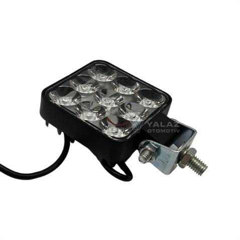 10V-48V OFF-ROAD MOTOSİKLET LAMBA BEYAZ KARE (9 X 3W POWER LEDLİ) (83*83 MM)