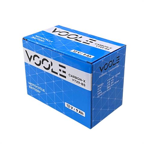 VOOLE 12V 9 AH MOTOSİKLET AKÜSÜ CARBON-X (150*87*105 MM) (YTX9-BS)