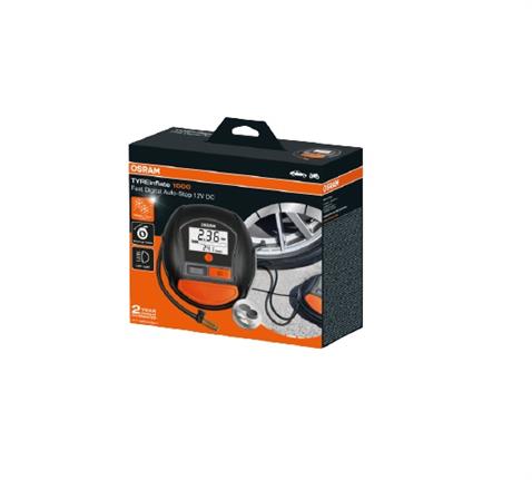 OSRAM 12V LASTİK ŞİŞİRME HAVA KOMPRESÖRÜ 180W (0-100 PSI / 0-6.9 BAR / 2 DK) (DİJİTAL)