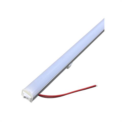 12V FLORESAN TAVAN LAMBASI 36 LEDLİ ANAHTARLI (BUZLU CAM) SARI  (50 CM)