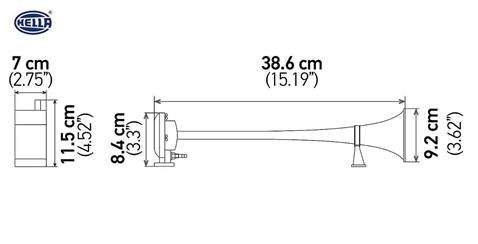 HELLA 12V HAVALI KORNA TEKLİ KROM (MARİN) (KOMPRESÖRLÜ)