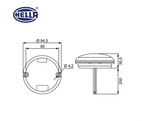 HELLA 12V-24V STOP LAMBASI (PARK-FREN) 17 LEDLİ KIRMIZI (95 MM)