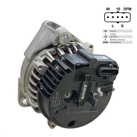 SEG 24V ALTERNATÖR DİNAMO 100 A (5 FİŞ SOKETLİ) (W-L-15-S-DFM) MERCEDES AXOR/VARIO/ACTROS 2003 >