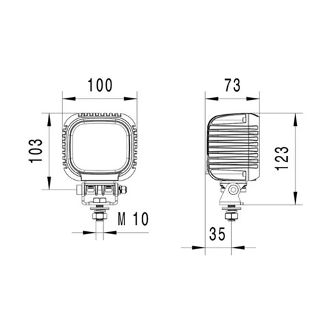 HELLA 12V-48V ÇALIŞMA LAMBASI S3000 KARE 3400 LÜMEN (9 LEDLİ) (103*100*73 MM)