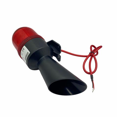 12V AC-DC ÇAKAR TEPE LAMBASI KIRMIZI (LEDLİ) (BUZZER SES İKAZLI-GERİ VİTES KORNASI) İTFAİYE