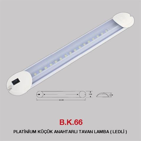 24V FLORESAN TAVAN LAMBASI ANAHTARLI BEYAZ (LEDLİ) (380*50*15 MM)