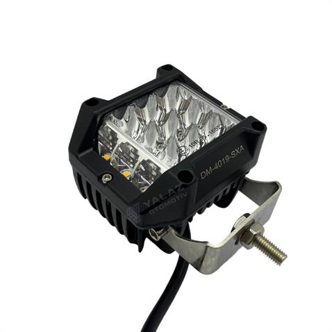 9V-36V OFF-ROAD LAMBA (15 LEDLİ) (FONKSİYONLU SARI-BEYAZ ÇAKARLI) (99*97*78 MM)