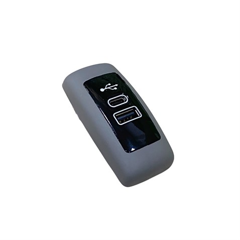 SANEL 12V-24V TELEFON ŞARJ CİHAZI (USB+TYPE-C) (2.1A X 2) (MAVİ LED IŞIK)