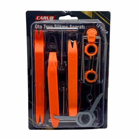 OTO TEYP-KAPI DÖŞEME-TAMPON-TORPİDO-TRİM PLASTİK PANEL-OTO KLİPS SÖKME APARAT SETİ (12 PARÇA)