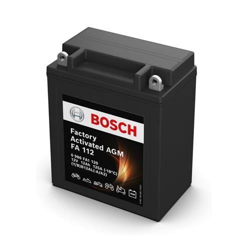 BOSCH 12V 12 AH MOTOSİKLET AKÜSÜ AGM 125 A (EN) (134*81*160) (FA112) (YB12AL-A) (YB12AL-A2)