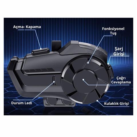MOTOSIKLET KASK BLUETOOTH KULAKLIK (INTERCOM) (SU GEÇİRMEZ)