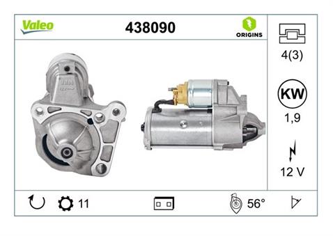 VALEO 12V MARŞ MOTORU 11 DİŞ 1.9 KW CW (3 KULAK)