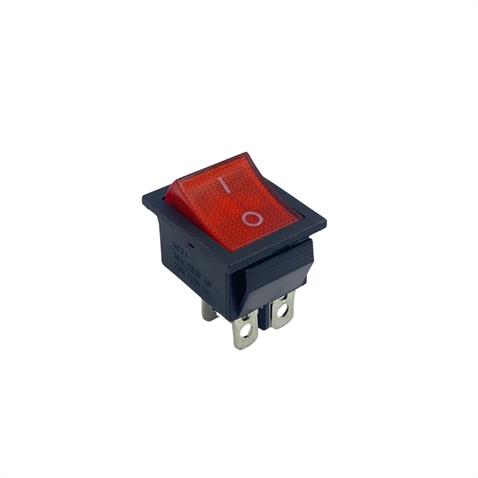 TUŞLU ANAHTAR IŞIKLI KARE (BÜYÜK BOY) (4 FİŞ) (ON/OFF) (16A 250V / 20A 125V AC)