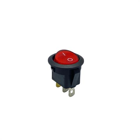 TUŞLU ANAHTAR YUVARLAK IŞIKLI (3 FİŞ) (ON-OFF) (20A 12V DC) (20 MM)