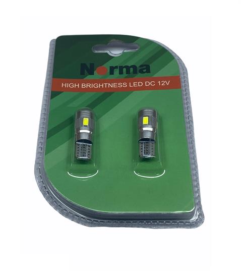 NORMA 12V DİPSİZ AMPUL T10 (6 LEDLİ) BEYAZ CB MERCEKLİ (2 AD) 
