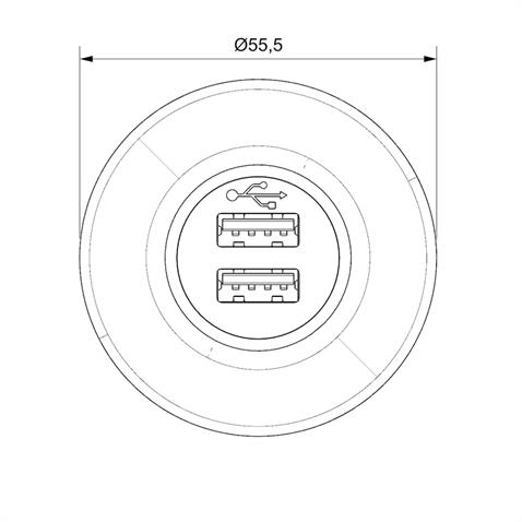 SANEL 12V-24V TELEFON ŞARJ CİHAZI (USB X 2) (1A X 2) (YEŞİL LED IŞIK)