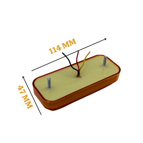 12V-24V YAN SİNYAL LAMBASI DORSE SİDE MARKER SARI-SARI (2 FONKSİYONLU) (NEON LEDLİ) 114*47 MM