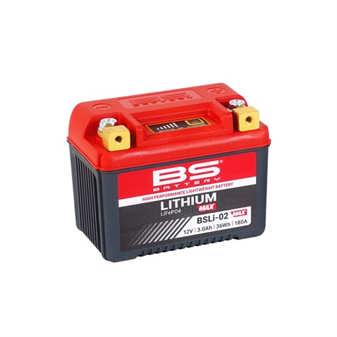 BS BATTERY 12V 3 AH MOTOSİKLET AKÜSÜ (LITHIUM ION-LIFEPO4) 36Wh 180 A (EN) (114*70*85) BSLİ-02 MAX