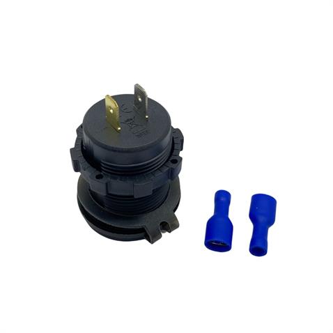 12V-24V DİJİTAL VOLTMETRE+ŞARJ CİHAZLI (USB+TYPE-C) (3 A) (OFF-ON ANAHTARLI) (MAVİ IŞIK) (28 MM)