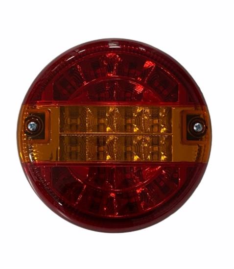 24V STOP LAMBASI YUVARLAK (LEDLİ) (3 FONKSİYONLU) (SARI-KIRMIZI) (140*60 MM)