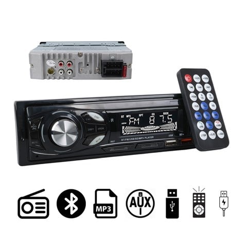 OTO TEYP-RADYO AUX/BLUETOOTH/MP3/SD KART/USB X 2 ŞARJ (UZAKTAN KUMANDALI) (7 RENKLİ)
