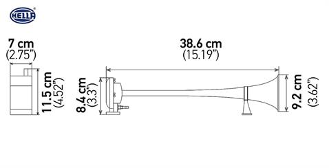 HELLA 24V HAVALI KORNA TEKLİ KROM (MARİN) (KOMPRESÖRLÜ)