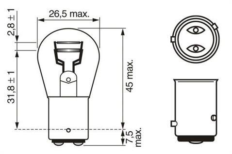 BOSCH 12V 1016 AMPUL 21/4W (SASI YAKIN TIRNAK)