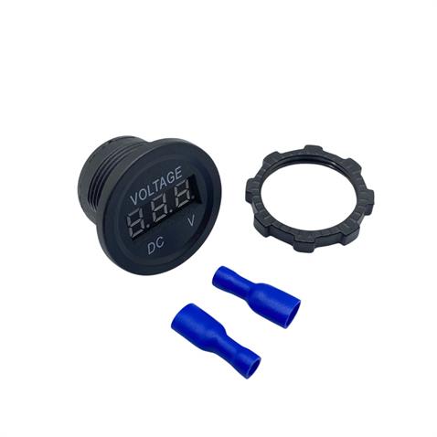 12V-24V DİJİTAL VOLTMETRE (DÜZ TİP) (MAVİ IŞIK) (28 MM)