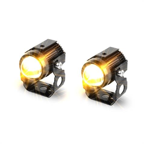 12V LED LAMBA OFF-ROAD MERCEKLİ YUVARLAK 2 FONKSİYONLU TRANSFORMERS(BEYAZ- SARI) (35 MM)