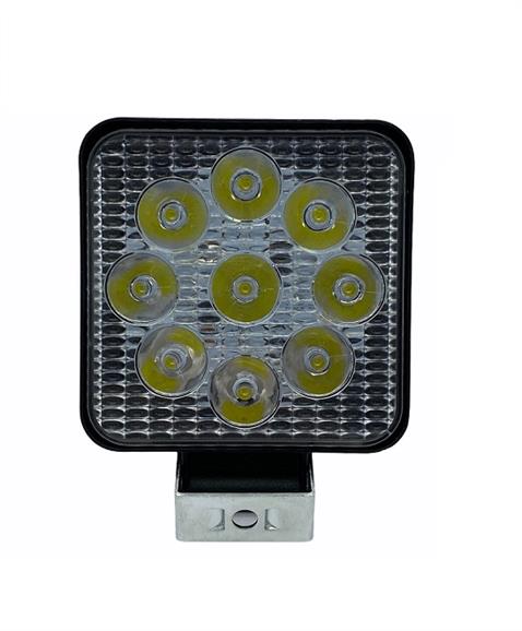 12V-24V OFF-ROAD MOTOSİKLET LAMBA KARE BEYAZ (9 X 3W POWER LEDLİ) (84*84 MM)