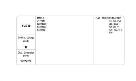 MEGA MARŞ KÖMÜRÜ MARELLI TİPİ FIAT 450/480 TRAKTÖR (4 AD)