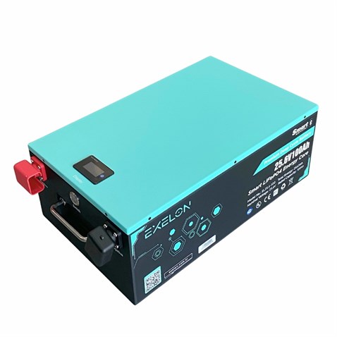 EXELON 25V 100 AH LITHIUM DEEP CYCLE AKÜ (SMART LIFePO4 BATTERY) 2560Wh (520*300*210) (22.1 KG)